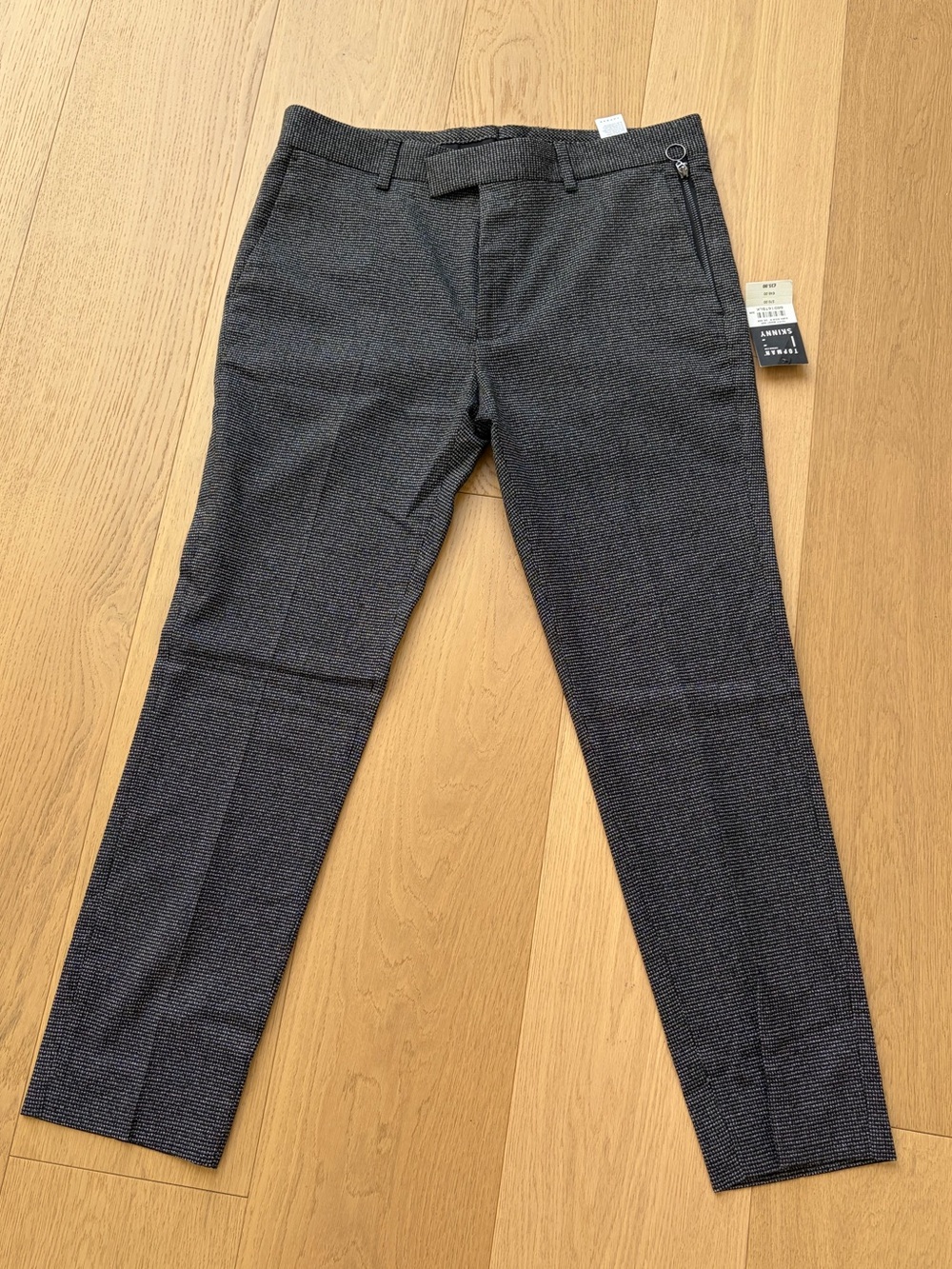 Topman Black & Gray Skinny Dress Pants